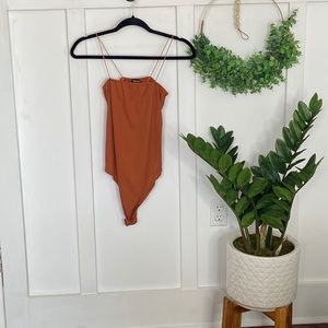 Orange Spaghetti strap bodysuit